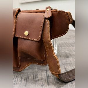 Elegant Brown Leather Key & Card Holder/New without tags